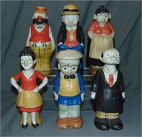 (6) Vintage Comic Character Bath Salt Figurals