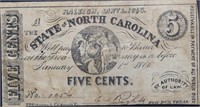 Genuine 1800s NC 5 cent fractional currency