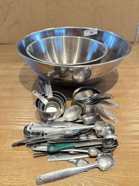 Stainless Steel Bowls, Measuring Cups, Spoons