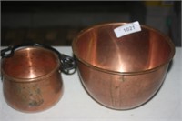 Vintage Brass Bowl & Sm. Covered Pot