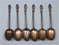 (6) English Sterling Silver Demitasse Spoons