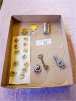 Vintage Collectible Tokens, Pin Backs & more