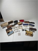 Huge Lot of Vintage Eye Glass Frames Cases CAT EYE