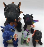 Beanie Babies Lot Dragons Of Various Sizes And