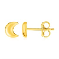 14k Gold Moons Post Earrings