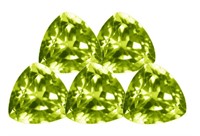 Genuine 5mm Green Trillion Peridot (5pc)