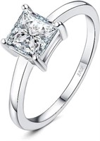 Princess Cut 1.00ct White Sapphire Solitaire Ring