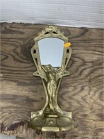 Art deco brass mirror w/ stand