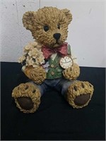 10.5 in decorative bear with flowers