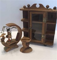 Mini Wooden Curio Cabinet Wooden Pedestal Wooden