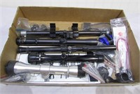 Tray lot – (5) Assorted rifle scopes, scope