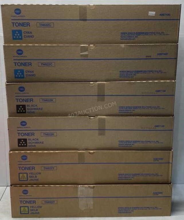Lot of 6 Konica Minolta Toner Cartridges NEW $1145