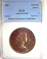 1964 Dollar NNC MS65 Charlottetown