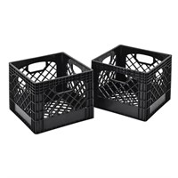 C661  Juggernaut Storage 16 Qt Crate, Black (2 Pac