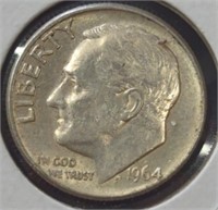 Silver 1964 Roosevelt dime