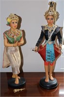 2pc Vntg Traditional Thai Dolls
