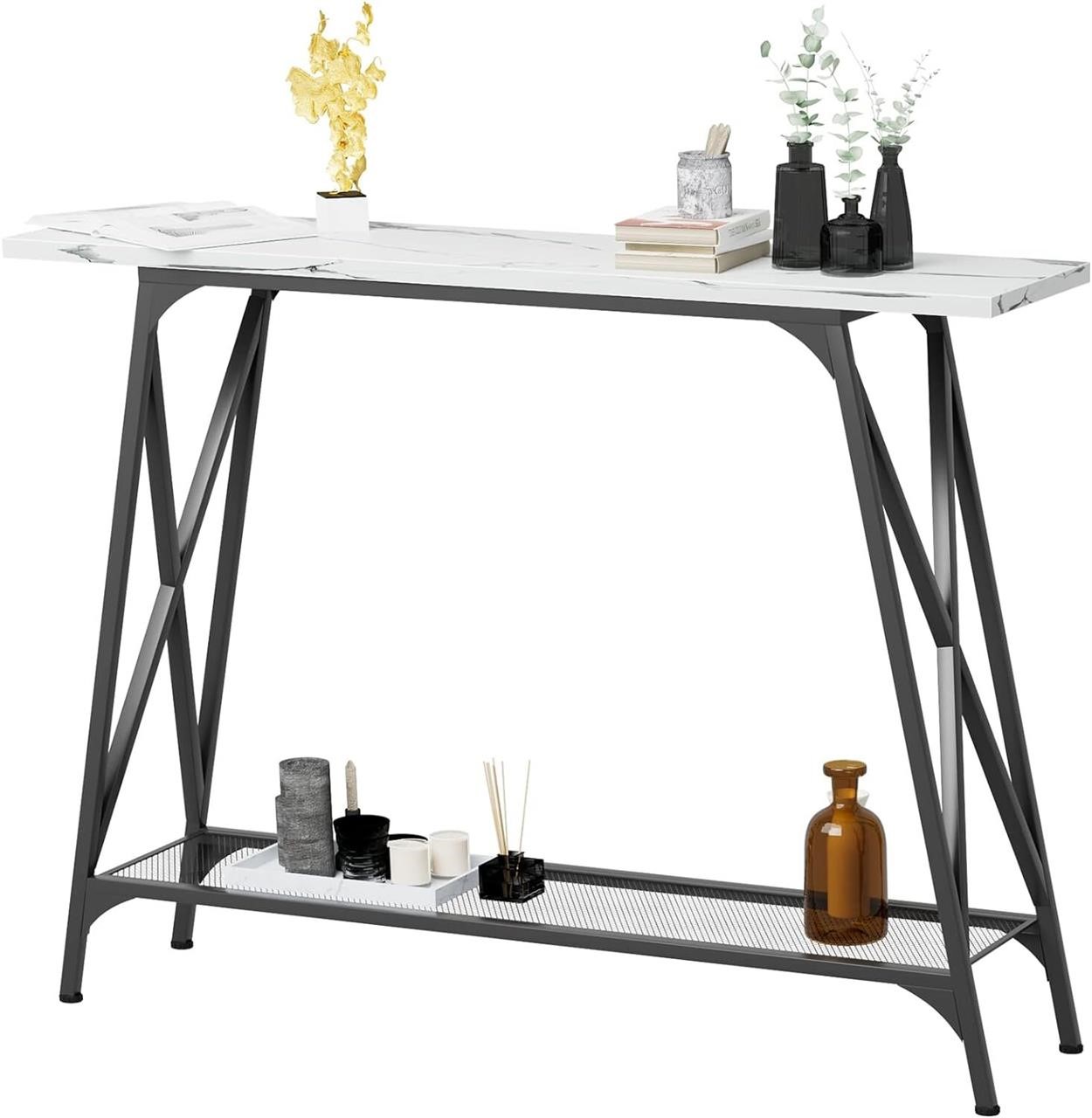 Wolawu Console Table 41.7 In  Faux Marble