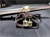 Green Amethyst Prasialite Gem Jewelry Set