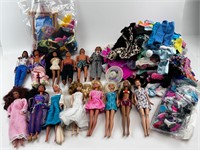 Large Lot Barbie Dolls, Clothes & Accessories