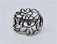 Sterling Silver Flower Shaped Ring