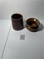 Antique Stoneware Spittoon Marcrest Pot