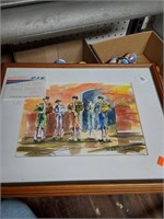 Signed Print by David Campos 1997-Bullfighters