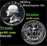 Proof 1970-s Washington Quarter 25c Grades GEM++ P