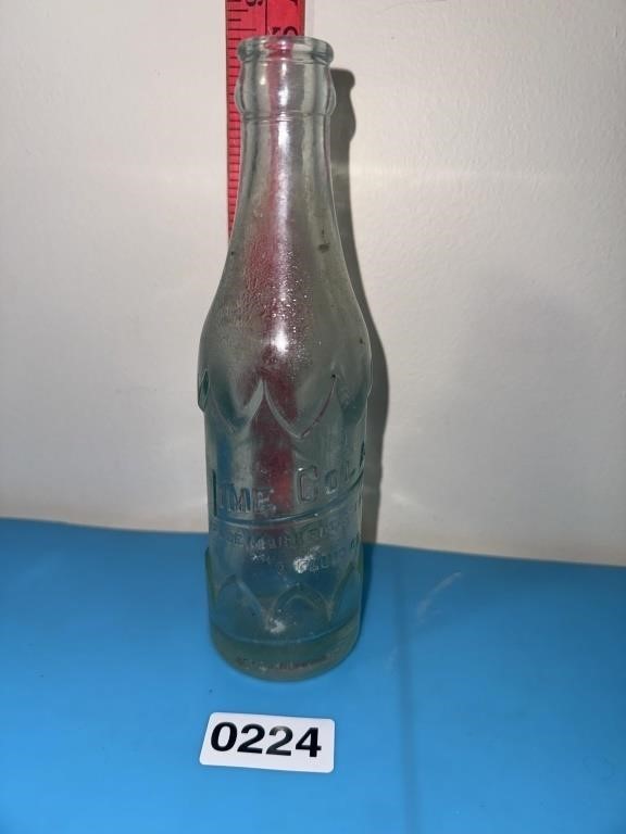 early LIME COLA Art Deco Soda Bottle DOTHAN,