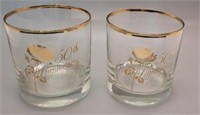 Set of 2 WHISKEY14k RIMMED LOW BALL GLASSES