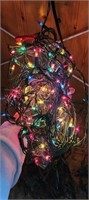 Box Lot of Vintage Christmas Lights & Decore