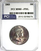 1963 Franklin MS65+ FBL LISTS $2500