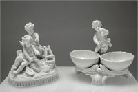 KPM Berlin German White Porcelain Cupid Figurines