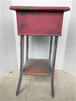 Tall painted end table w/ storage