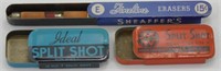 3 Tins - Sheaffer's Fineline Erasers 15¢,