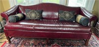 FAIRFIELD RED LEATHER LOOK SOFA