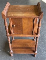 Antique Wooden Side Table w/ Cubbie