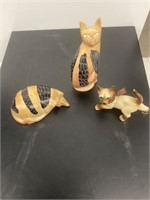 Heavy stone Siamese cat figures