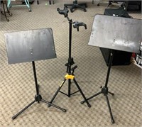(2) Music Stands & (1) Double Guitar Stand