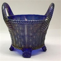 Northwood Carnival Glass Basket Weave Bowl