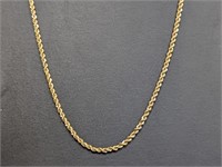 28" Vermeil/.925 Sterling Rope Chain Necklace