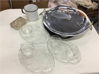 Miscellaneous kitchen, snack sets, trays, from