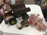 Vintage toys Tonka truck, Knilans bronco, two