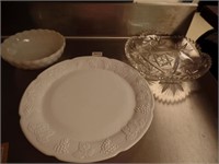 3 pcs Glass: Platter  & 2 Bowls