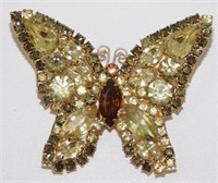 Vintage WEISS Signed Butterfly Brooch Pin