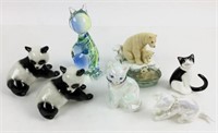 (7) Animal Figurines W/ Ussr Lomonosov Pandas