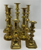 (8) BRASS CANDLE STICK HOLDERS