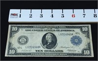 1913 Blue Seal Federal Reserve $10.00 (Large Size)