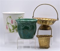 Vintage Planters & Metal Baskets