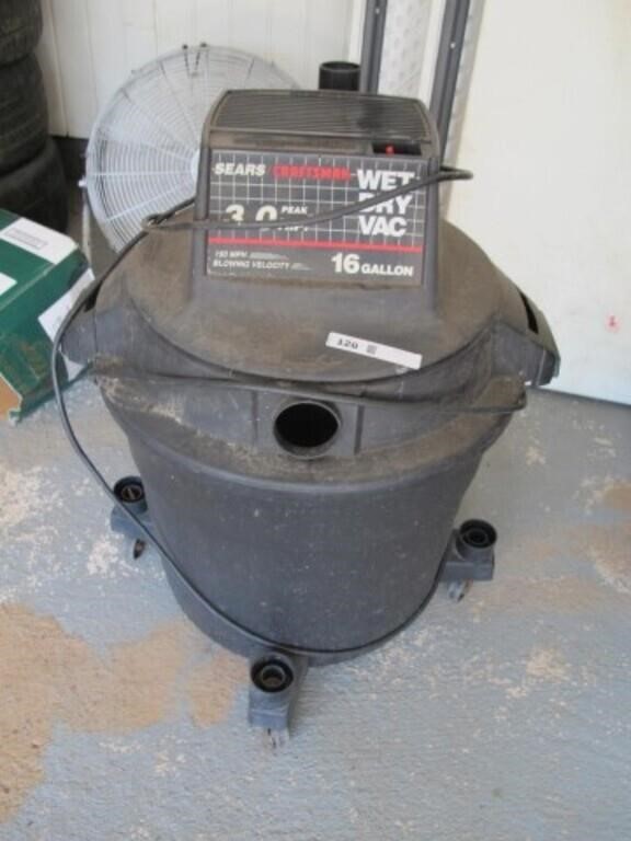 SEARS SHOP VAC 3 HP 16GALLON WORKS