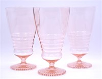 Pink Depression Glass Iced Tea Glasses